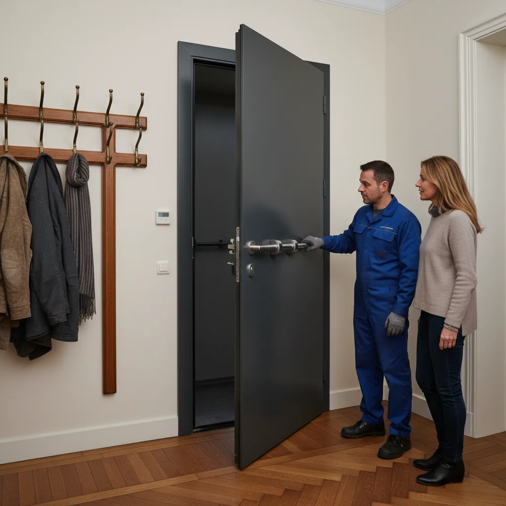 Pose de porte blindée